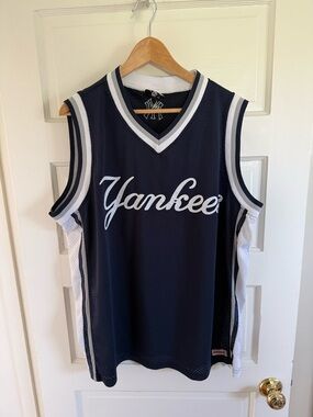 Stitches MLB Yankees Navy Mesh Basketball Jersey Size XL